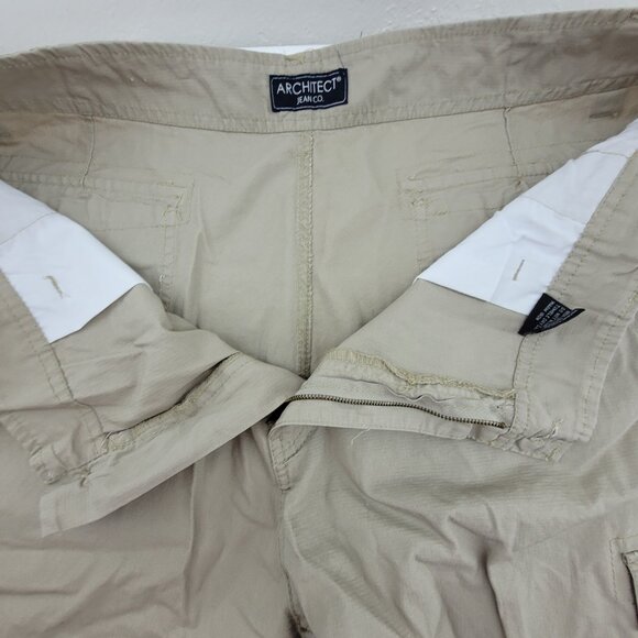 NEW Architect Shorts Mens 38 Tan Khaki Cargo Beige Pockets Long 100% Cotton NWT - Picture 12 of 15